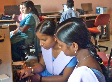 Gandhi College students in the computer lab, February 2010