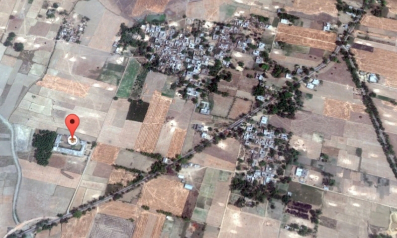 A view of Gandhi College and its surroundings from Google Earth.